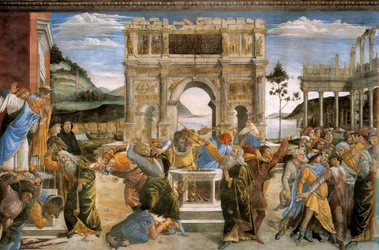 Die Bestrafung von Korah und die Steinigung von Moses und Aaron